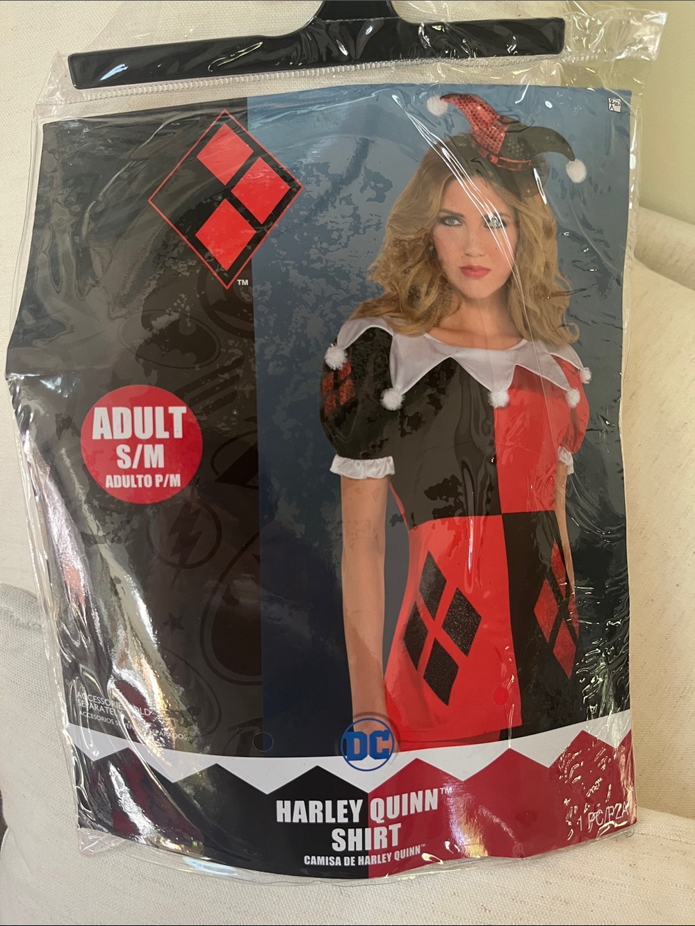 DC Comics Harley Quinn Women's Red & Black Costume Top